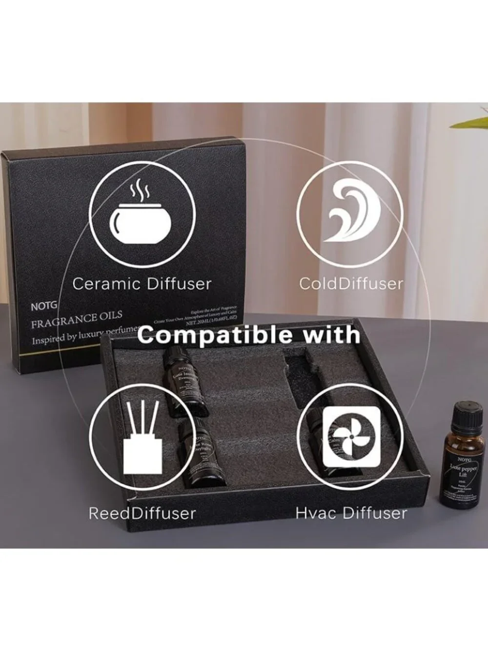 Essential Oils Set - Top 4 Luxury Scents for Diffuser, Humidifier, Aromatherapy,